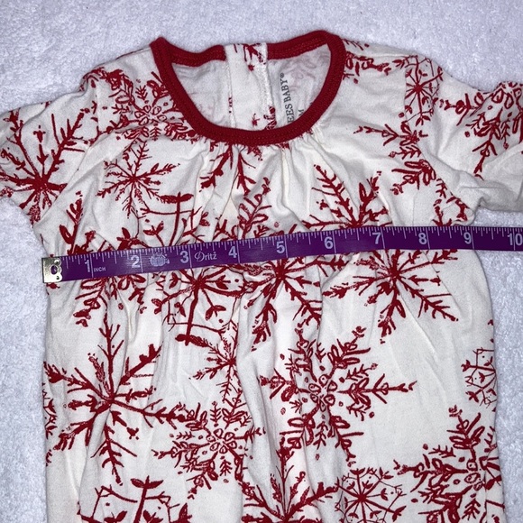 Burts bees baby red snowflake romper 0/3m - Picture 4 of 7